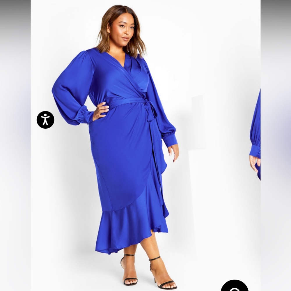City Chic Royal Blue wrap dress
